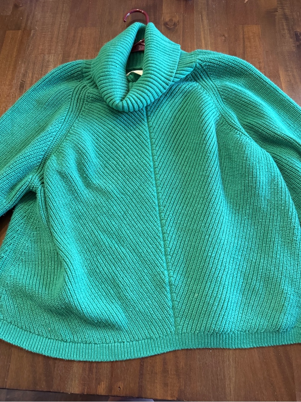 Maeve Teal Ribbed Cowl Neck Sweater